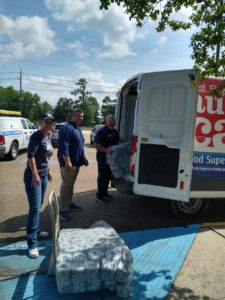 Next stop: Fran U delivery received by Tracey Pears, from AG’s Richard Mule and Mike Bove. 