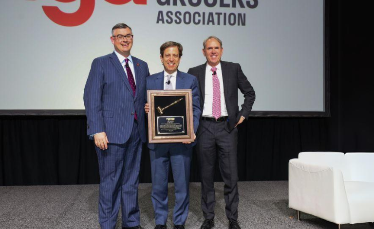 Greg Ferrara, ex-chair Ted Balistreri, and the new Chair, Manard Lagasse.