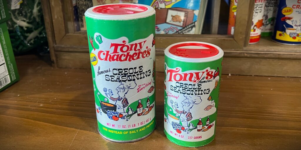 Local product Tony Chachere's from Opelousas, Louisiana.